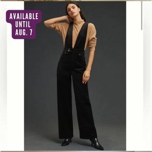 ANTHROPOLOGIE / Pilcro Velvet Deep-V Jumpsuit
